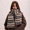 Bufanda Jacquard para Mujer Otoño e Invierno Estilo Coreano Conjunto de Dos Piezas Bufanda Sombrero Chal para Mujer Combinación Versátil para Estudiantes Pareja Bufanda Cálida