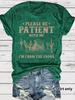 Playeras de Manga Corta para Mujer Europeas y Americanas Verano Ropa de Mujer Patrón Retro de Mezclilla Occidental Cuello Redondo Manga Corta Moda Casual Exportación Estilo Caliente