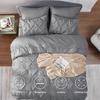Juego de edredón Cama de bolsillo Cama mediana doble Juego de cama plisado Regalo familiar Edredón plisado con sábana y funda de almohada