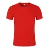 Camiseta Lisa de Cuello Redondo No Encogible para DIY Color Sólido Manga Corta Impresión Personalizada de Gama Alta Ropa para Grupo Ropa de Clase Compra Grupal