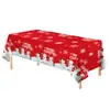 Mantel Navideño de Amazon Transfronterizo Árbol de Navidad Copo de Nieve Muñeco de Nieve Plástico Rojo Desechable Decoración de Fiesta Suministros