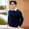 Suéter 100% Cachemir Puro Otoño Invierno Nuevo para Hombre Cuello Redondo Casual Tejido de Punto Holgado Jersey Suéter Cálido