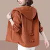 Chaqueta Corta de Pana Transfronteriza para Mujer Estilo Coreano Holgada Otoño e Invierno 2022 Talla Grande Chaqueta Adelgazante Sudadera Casual para Mujer