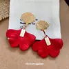 Nuevos Pendientes Acrílicos Estilo Chino Forma de Abanico Hoja de Ginkgo Pendientes de Lujo Ligero Sensación de Alta Gama para Mujer Moda de Diseño de Nicho Joyería para Orejas para Mujer