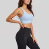 Traje deportivo Juyitang de alta elasticidad tipo "piel desnuda", Sujetador deportivo para gimnasio con hebilla, Ropa interior de yoga a prueba de golpes de alta resistencia
