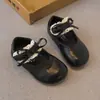 Zapatos de Cuero para Niñas, Nuevo Estilo de Primavera, Zapatos Tipo Frijol con Suela Suave para Niños Pequeños, Zapatos de Princesa con Lazo para Bebés Niñas, Zapatos Planos para Niñas Pequeñas
