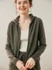 Cardigan Casual e Juvenil com Capuz e Zíper de Caxemira para Mulheres, Suéter Macio e Amigo da Pele, Jaqueta Casual - Novo Estilo Outono/Inverno 2026