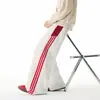 Calça Casual Masculina Outono Moda Estilo Americano Color Block Listrado, Calça Esportiva Versátil College Americano Perna Reta Larga