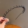 Diadema deportiva para hombre antideslizante de onda para la parte posterior de la cabeza, invisible, con presión, para el cabello, cueva para el cabello, lavado de cabello y cara, joyería de metal de moda