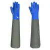 Guantes de protección laboral impermeables y resistentes al aceite para pescar, limpiar mariscos, lavar platos y lavar coches, 70 cm de largo