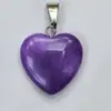 Venta caliente transfronteriza amor 20mm colgante piedra de cristal natural forma de corazón corazón de melocotón collar accesorios de joyería hechos a mano diy