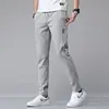 Calças Casuais Masculinas de Outono de Alta Qualidade de Hong Kong, Calças Longas Retas Slim Fit, Calças Esportivas Masculinas com Stretch Estilo Coreano Versáteis para Primavera/Outono