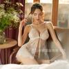 Lindo Conjunto de Lencería Estilo Girly con Diseño Calado, Lencería Sexy de Encaje de Pestañas de Taobao