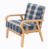 Silla individual de madera maciza para balcón con cuatro patas y respaldo Silla tipo sofá de tela japonesa Silla de restaurante simple estilo nórdico de cuero con acabado de aceite y cera