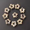 Componente Flor de Cinco Pétalas de Cristal 15mm Furo de 4mm Pingente Flor de Ágata Natural Joias Artesanais Charms para Roupas Fonte Atacadista