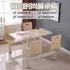 Mesas y sillas de comedor para cantina de empleados, asientos para 4/6/8 personas, taburetes colgantes, mesas de comedor integradas, mesas y sillas para descanso de cantina escolar y capacitación de empresa