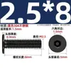 Tornillo de Acero Inoxidable 304 Negro cm Cabeza Plana Grande Cabeza Ultraplana Hexagonal de Cuadrado Mm2M2.5M3M4M5M6