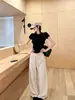 Moda Outono Macio Arroz Glutinoso Branco Casual Calça de Perna Larga Bolsos Frontais Calça de Caimento Longa Calça Jogger Reta Solta Emagrecimento