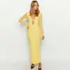 Nuevo Vestido Largo Elegante de Malla con Cordones, Escote Profundo en V, Cut-Out Sexy, Manga Larga para Mujer, Primavera y Verano 2025