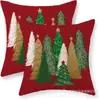 Funda de Almohada Navideña Nueva Coche Pino Copo de Nieve Bola de Navidad Estampado de Lino Decoración de Habitación Cojín de Sofá