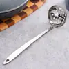 Cucharón Colador de Acero Inoxidable Espesado para Sopa Hogareño Tamaño Grande y Pequeño Cucharón para Sopa Cuchara de Mango Largo Cocina Hogareña Olla Caliente Filtro Catering