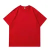 220g 40 Unidades Camiseta 100% Algodón Pesada Manga Corta Holgada Hombro Caído Doble Aguja Lisa Camisa Cultural Ropa de Trabajo Personalizada