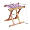 Taburete Plegable Portátil de Madera Maciza de Espino para Uso Doméstico Pequeño para Niños y Adultos, Silla de Exterior, Silla de Pesca, Taburete