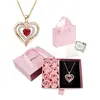 Collar Popular Transfronterizo Europeo y Americano con Corazón Grabado para Mujer, Regalo de San Valentín, Joyería de Accesorios con Collar de Corazón de Doble Capa