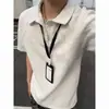 Camisa Polo de Manga Curta com Lapela Masculina Marca da Moda Patchwork Camiseta de Verão Estilo Coreano Solta Moda 2026 Camiseta Versátil Top