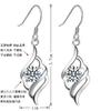 Pendientes de plumas de ángel chapados en platino y plata de ley 925. Pendientes de plata de ley al por mayor. Joyería coreana de plata de ley.