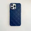 Funda de Teléfono con Patrón de Cuero Romboidal Adecuada para iPhone16Promax Personalidad 15PRO Resistente a Caídas 14 Moderna 13 Color Sólido