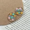 Ins Super Fada Transparente Cola Pingando Feijão Colorido Redondo Acessórios de Resina diy Mão Brincos Joias Atacado