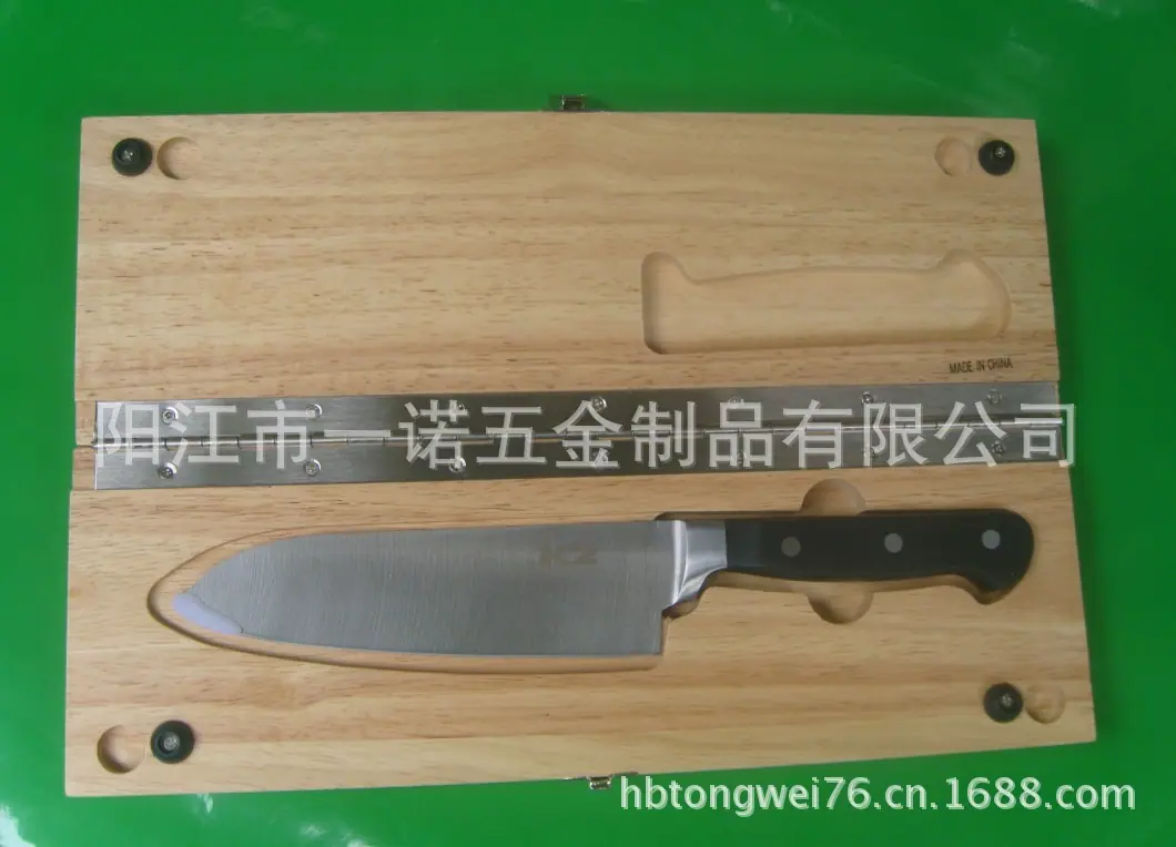 A-016CAA套装木盒刀具,不锈钢厨房套刀,POM柄钢头刀