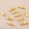 Cuentas Espaciadoras Largas en Forma de Rama de Cobre Chapado en Oro de 18K, Cuentas Tubulares Rectas Irregulares, Materiales para Ensartar, Accesorios para Joyería DIY