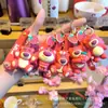 Novo Chaveiro de Urso Morango Desenho Animado Boneca Fofa Caixa Surpresa Empurre Pequena Bolsa de Presente Chaveiro de Carro