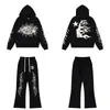 Sudadera con Estampado de Letras Hellstar Hellstar Conjunto de Pantalones Casuales Holgados para Hombre