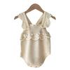 Roupas para Recém-Nascidos Suéter Bebê Outono e Inverno Suéter com Alça de Folha de Lótus Roupa de Peido Colete de Tricô para Meninas Roupas de Escalada