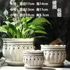 Maceta de Cerámica Popular Transfronteriza Temu con Plato, Diseño Simple para Uso Doméstico, Específicamente para Phalaenopsis, Maceta Estilo Ins para Suculentas y Plantas Verdes