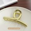 Pinza de tiburón grande simple de metal, superficie ancha, agarre grande de alta calidad, pinza para el cabello para moño trasero femenino, adorno retro