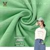 Primavera e Outono novo algodão dupla face 260g algodão poliéster tecido de malha homens e mulheres desgaste doméstico casual assentamento T-shirt pano de lã de algodão