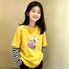 Camiseta de Manga Larga con Retazos para Niñas Estilo Primavera y Otoño 2026 Nuevo Top Casual de Algodón Puro para Niños Medianos y Mayores Ropa de Otoño