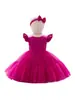 Vestidos de Niña Amazon, Vestidos para Primer Cumpleaños y Bautizo, Vestidos de Princesa al por Mayor, Mangas Cortas Volantes, Vestidos de Malla para Pastel con Adorno para la Cabeza