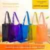 Plástico transparente pvc bolsa moda mágica cor laser bag logotipo saco de compras presente que acompanha saco de presente