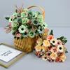 10 Cabezas de Crisantemo Rosa Decoración de Salón de Bodas Flores Artificiales Adornos para Sala de Estar del Hogar Flores Decorativas Flores de Seda Flores Falsas