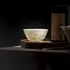 Copos Mestres Artesanais de Parede Fina Pintados à Mão das Dinastias Tang e Song, Conjunto de Chá Kung Fu com Cor Subglaze, Copos de Degustação de Bambu Pedra Taihu, Cerâmica