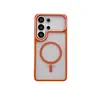 Aplicable a Samsung S26 Ultra Funda Magnética para Teléfono S25 Resistente a Caídas Cobertura Completa Bloqueo de Color Piel Sintética Transparente Funda Protectora Transfronteriza
