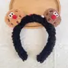 Diadema de felpa antideslizante para mujer, diadema para el pelo, accesorios para el pelo, máscara facial de dibujos animados linda nueva