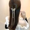 Clip de Garra de Borla de Mariposa de Perla de Diamante Hueco de Fairy Hollow Verano Horquilla de Metal para el Cabello para Mujer Parte Posterior de la Cabeza Recogido Horquilla Clip para Agarrar el Cabello