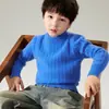 Suéter infantil de patrón trenzado para otoño e invierno, suéter de lana pura, jersey de punto grueso para niños y niñas, cálido top de cachemira