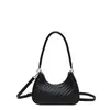 Bolso de axila de diseño de nicho para mujer 2026 Nuevo estilo Bolso de hombro único cruzado de moda con textura tejida Bolso de luna creciente tipo dumpling